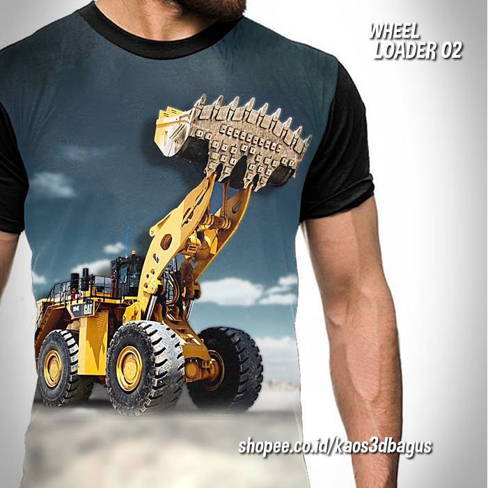 Baju Kaos WHEEL LOADER Alat Berat Kaos TAMBANG Mining Stockpile Batubara DISTRO Kaos Bahan PREMIUM