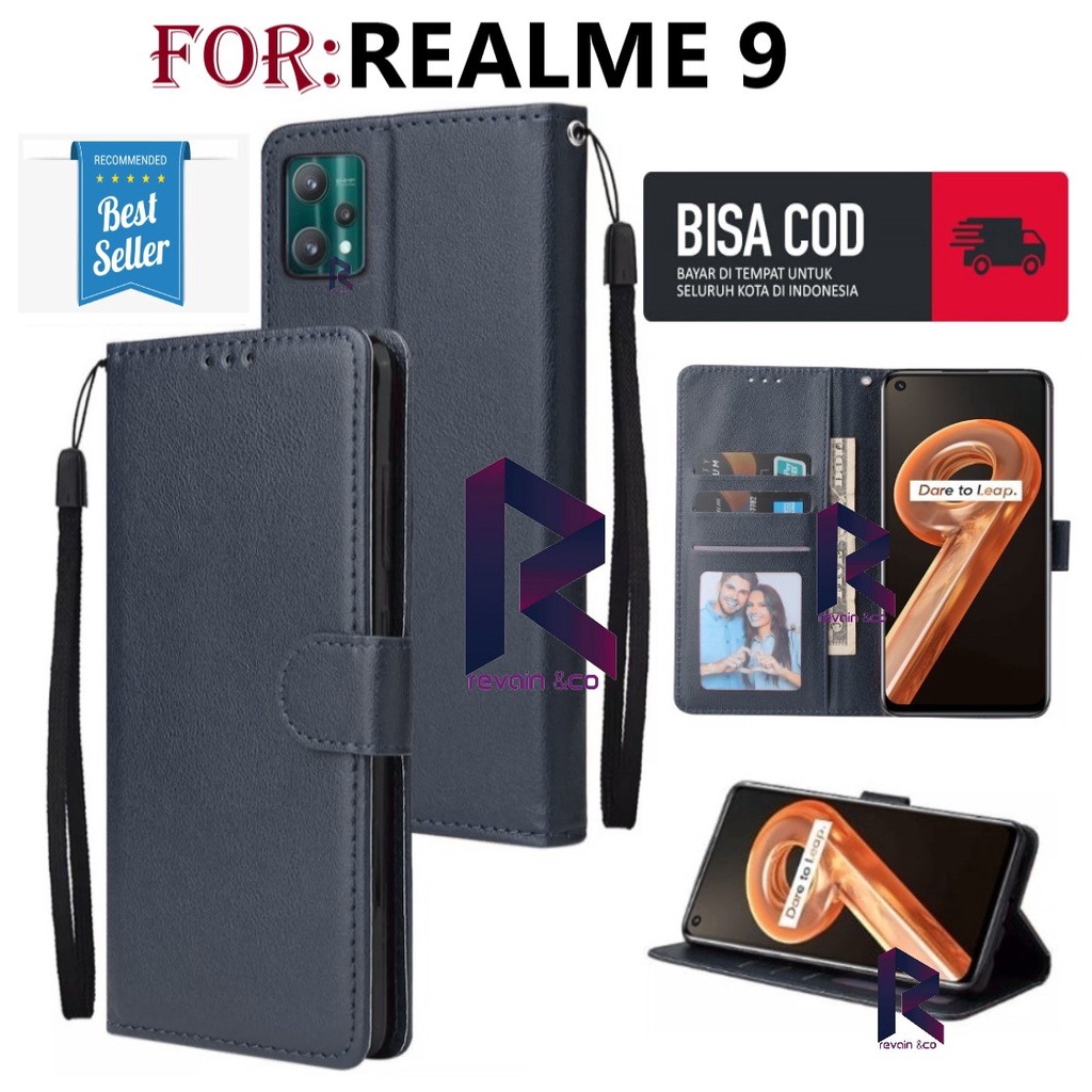 FLIP COVER REALME 9 CASE DOMPET CASING FLIP WALLET LEATHER KULIT PREMIUM SARUNG BUKA TUTUP FLIP CASE REALME 9