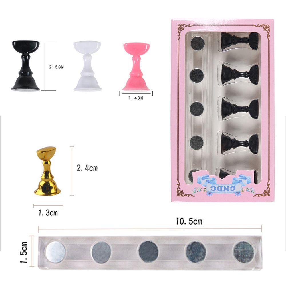 Mxbeauty Fake Nail Tip Holder Wanita 5Pcs Alat Pajangan Kuku Palsu Tip Magnet Nail Art Training Latihan Kuku Palsu Model Praktek Nail Art Stands