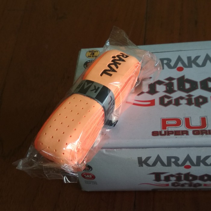 Order Langsung GRIP KARAKAL PU SUPER GRIP TRIBAL | GRIP RAKET | GRIP BADMINTON - Orange Limited