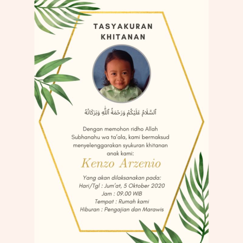 UNDANGAN DIGITAL TASYAKURAN KHITANAN ANAK #2