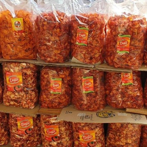 

snack kiloan Keripik Singkong Sanjay Pedas 250gram makanan ringan .