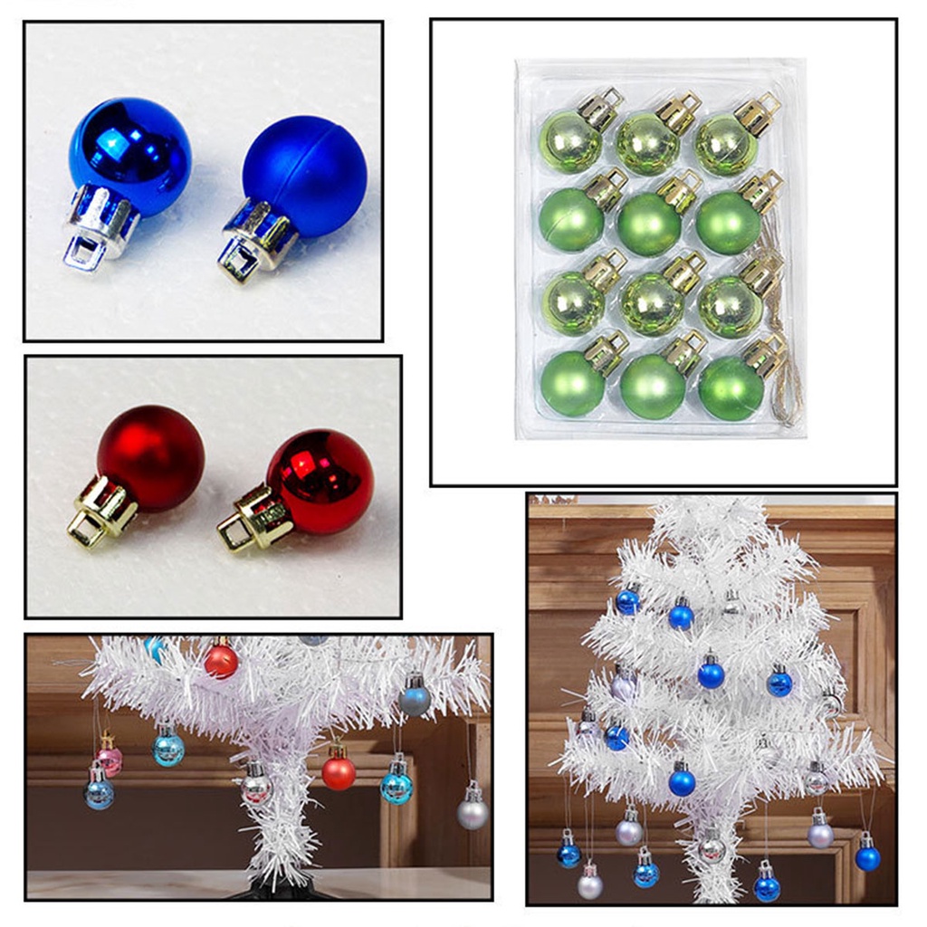 [Christmas Products]12Pcs/Set 2cm Gold Red Green Purple Blue Plastic Christmas Balls Decor