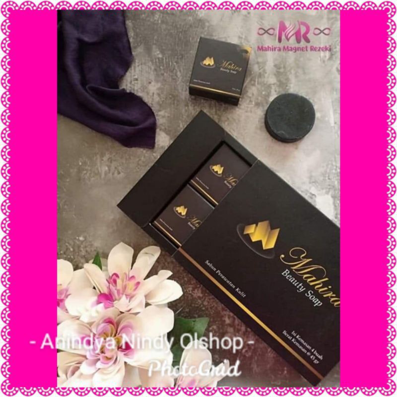 2 BOX (8 Bar Sabun) Mahira Beauty Soap Sabun Putih Alami Cantik Black Tea Halus Jerawat Flek Hitam