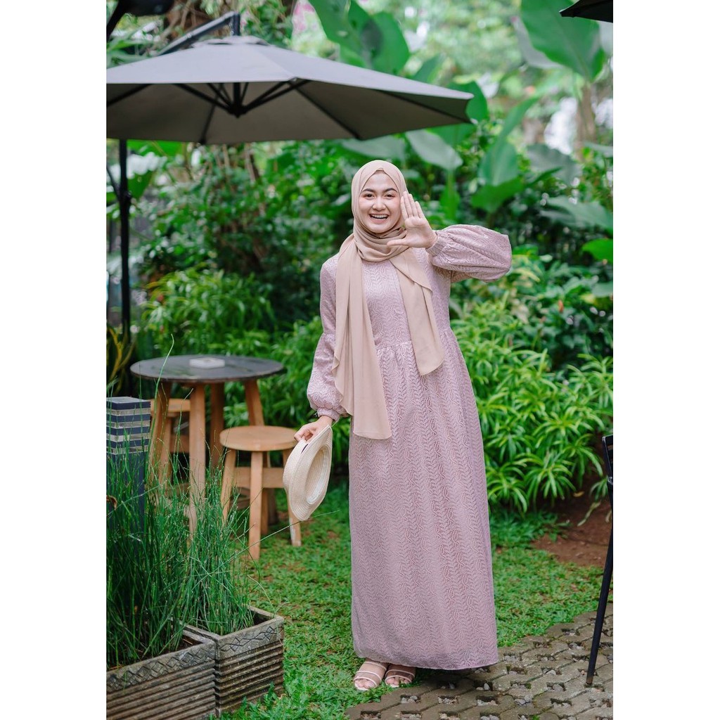 Ghaitza Brocade Dress All Size/Dress Brukat Lilac/Gamis Brukat Pesta/Gamis Brukat mix Satin