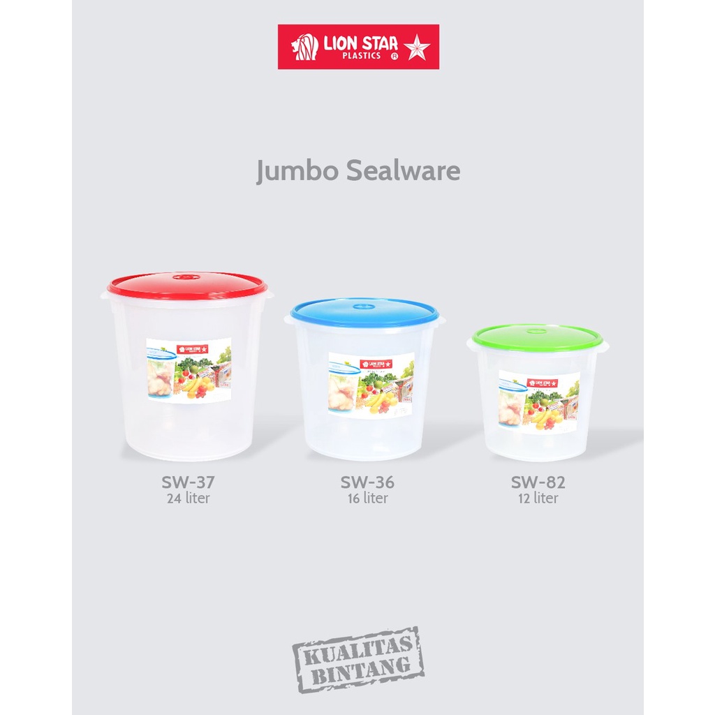 Toples kerupuk 24L lion star SW-37 Jumbo Sealware 24 Litre kedap udara