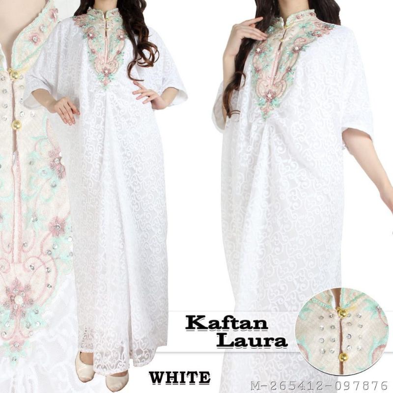 DRESS MUSLIM WANITA KAFTAN BROKAT