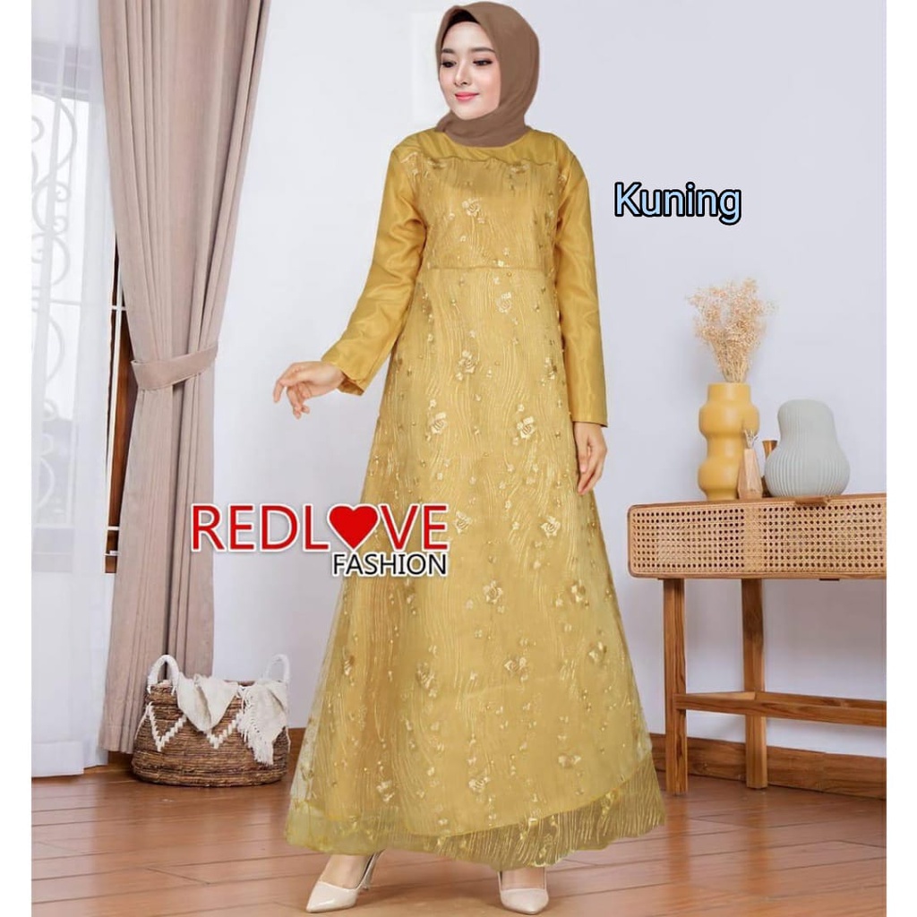 RED LOVE 136/(TERMURAH) GAMIS TILE BRUKAT MUTIARA PESTA / GAMIS TILE BRUKAT MUTIARA TERBARU / GAMIS TILE BRUKAT MUSLIMAH/ GAMIS MAXI FASHIE MUSLIMAH / GAMIS MAXSI TEEBARU