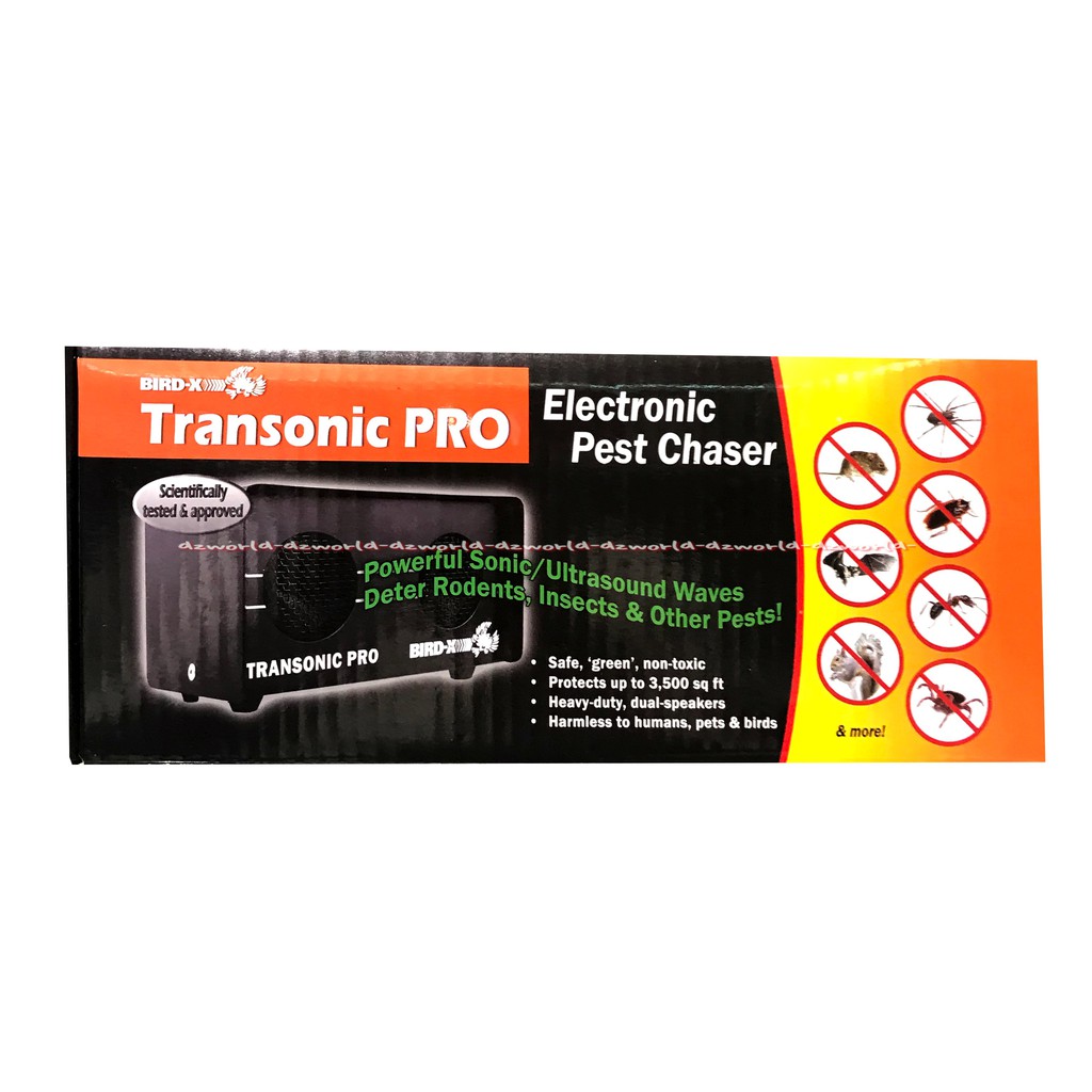 Transonic Pro Bird X Electronic Pest Chaser Ultrasound Waves Alat Pengusir Tikus Serangga Hama Kecoa Semut Trans Sonic