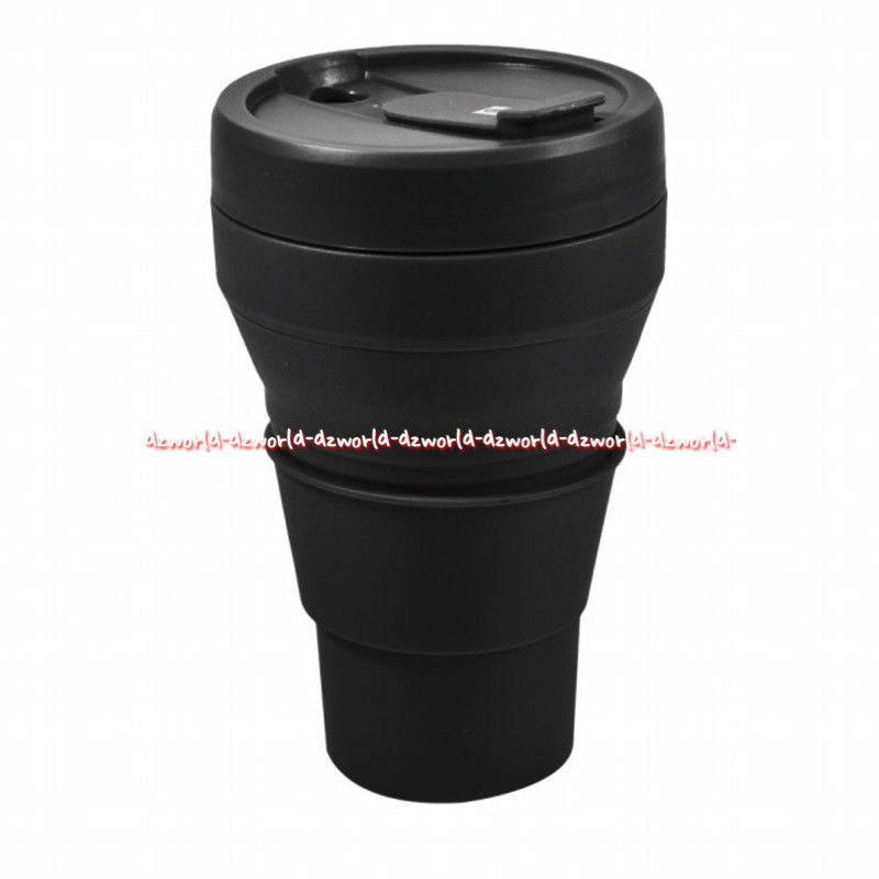 Ataru Mug Glass Portable Foadable Gelas Tempat Minuman Tutup Bisa Dilipat Travelling Travel Attaru