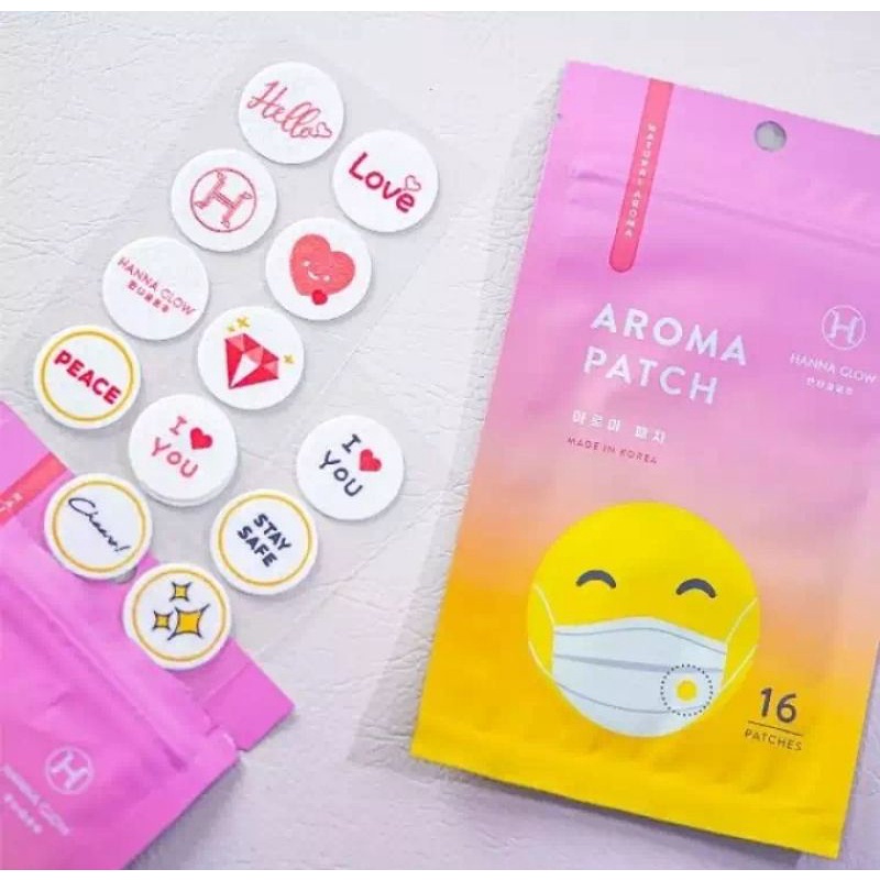 Stiker Masker Aroma Therapy Mint FreshCare Anti Bau Hanna Glow Korea Wangi dan Lucu 16 Patch Penghar