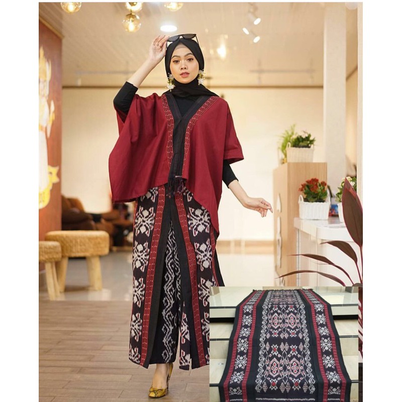 setelan tenun kombinasi katun baju tenun troso/baju batik TENUN MURAH TENUN NTT