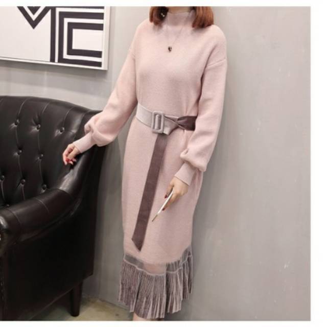 dress rajut import premium