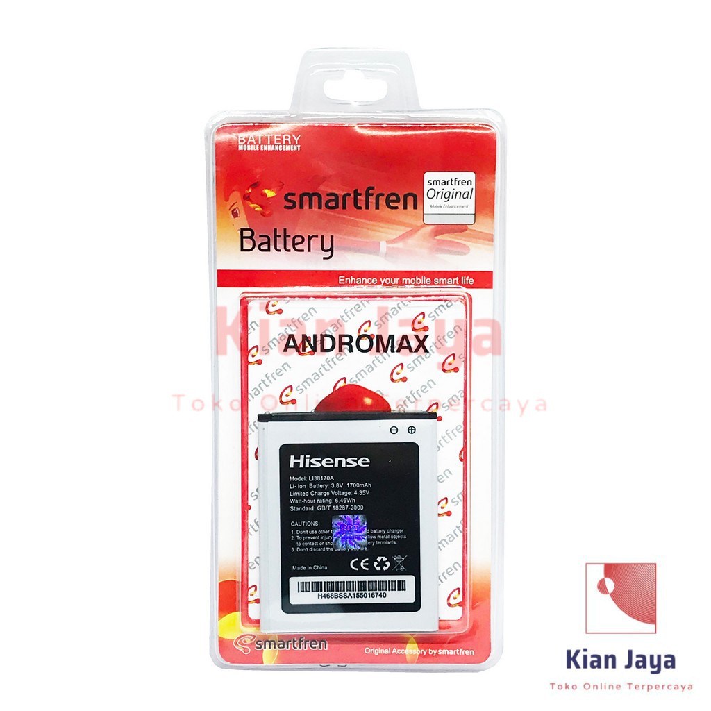 Baterai Handphone Smartfren Andromax E2+, U2, Qi, L138170A Original OEM Batrai Batre Battery