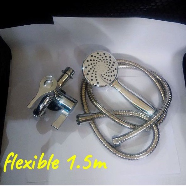 Shower Kamar Mandi Set Plus Kran Cabang Murah Stainless Steel 1/2&quot; Shower Paket Tinggal Pasang