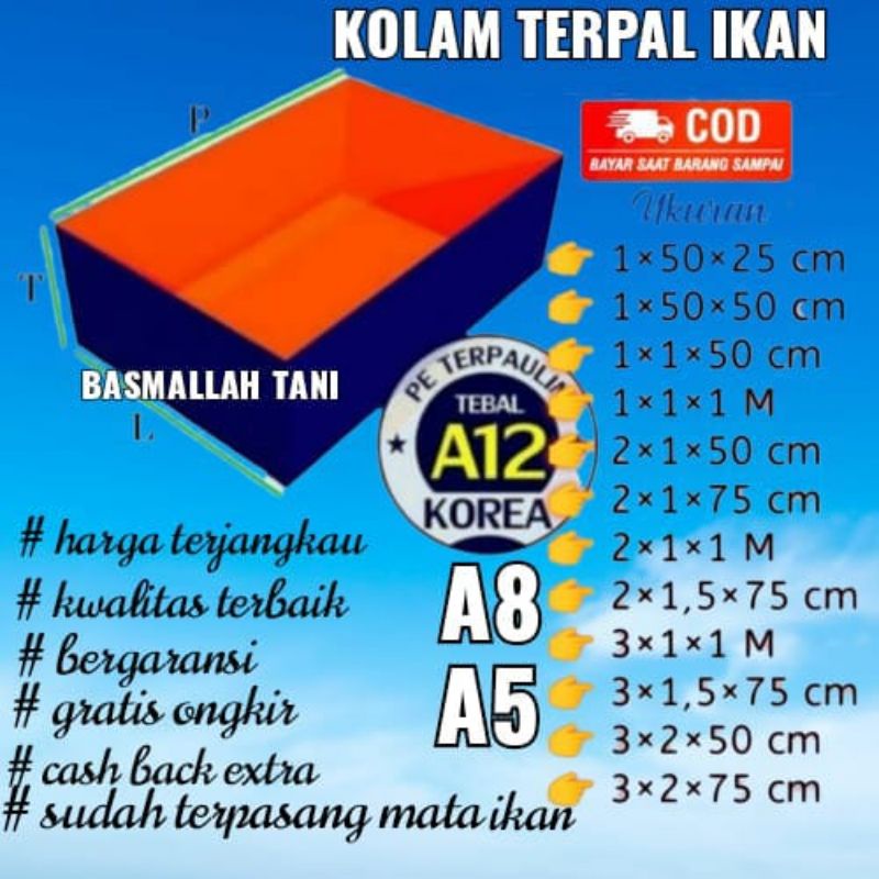 TERPAL KOLAM A5 A8 dan A12 bisa bayar cod