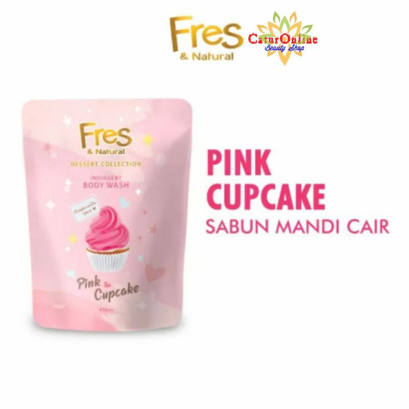 Fres & Natural Sabun Mandi Cair Pink Cupcake Pouch