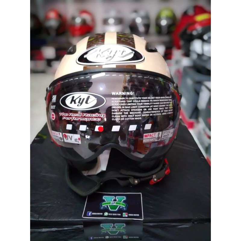 HELM KYT ELSICO MOTIF#2 DARK CREAM/BROWN