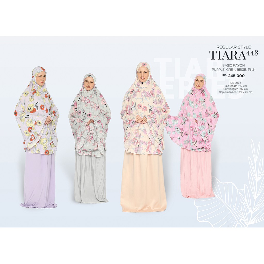Mukena Rukuh Telekung Basic Rayon Regular Style Tatuis Tiara 448 Purple Grey Beige Pink