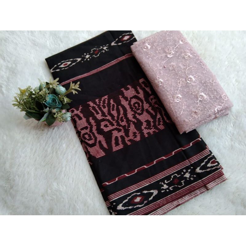 kainbatik motif songket kebaya bridesmaid bahan mix tulle mutiara rose gold atau brokat cord timbul