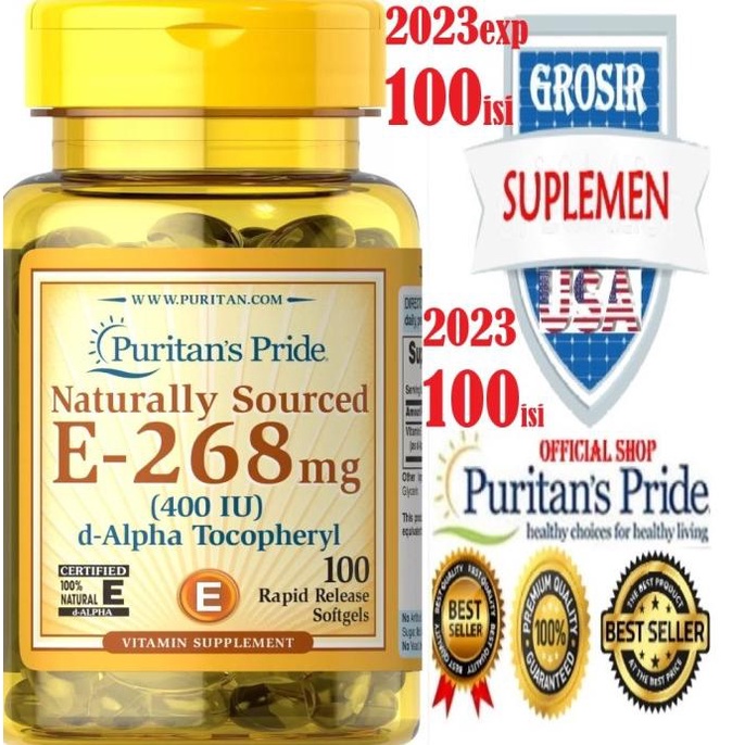 VITAMIN E 400/1000 IU isi 100/50 NAT Puritan USA No C D3 IMUNAntiAging Lc