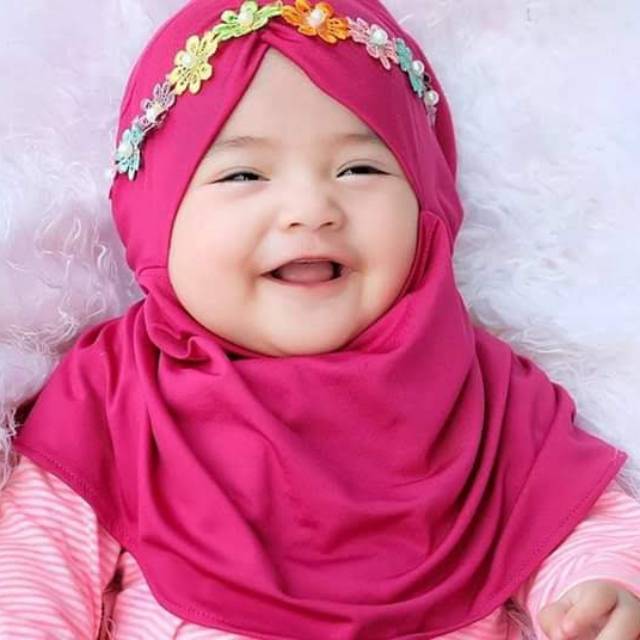 Jilbab Anak Bayi Melati Usia 0-2 Tahun ||  Hijab anak bayi || Kerudung anak mahkota bunga