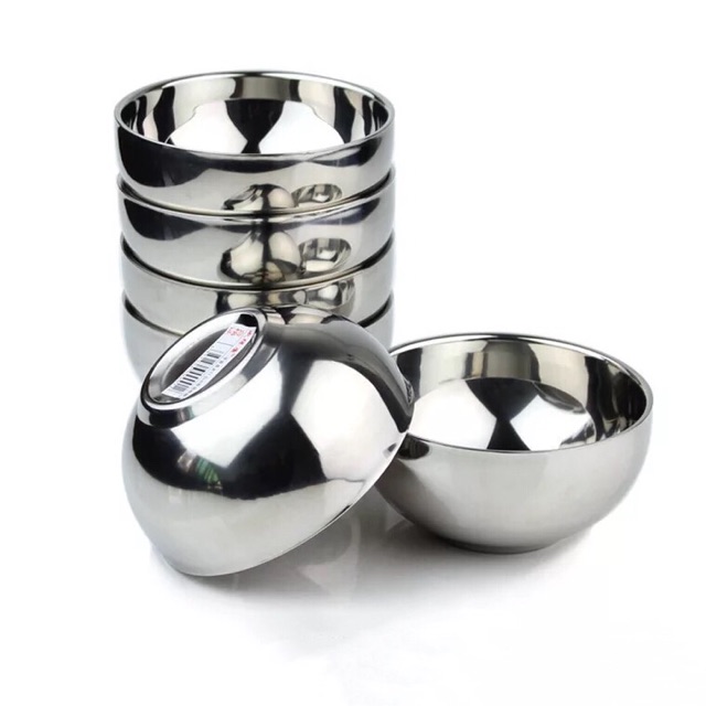 Mangkuk mangkok stainless 11.5cm China bowl 2 lapis anti panas murah b