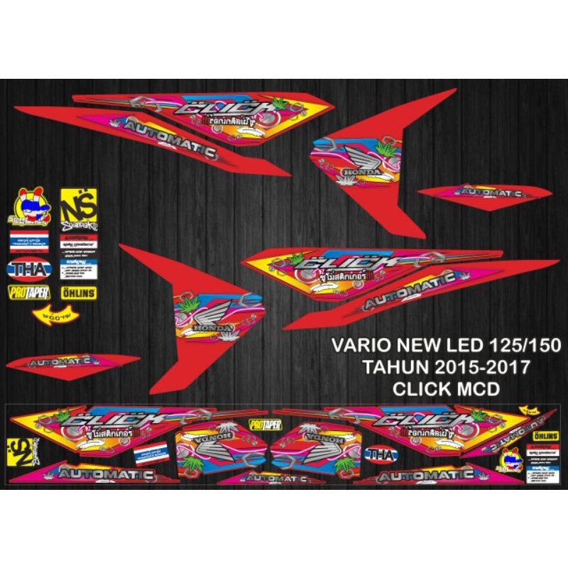 Jual STIKER STRIPING DECAL VARIASI HONDA VARIO NEW LED 125 / VARIO NEW