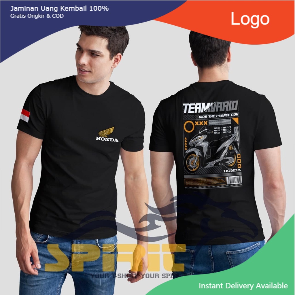 Kaos Distro Motor Vario Racing Baju Honda Vario Sablon DTF Premium Cotton 100% Original Jumbo-Spirit