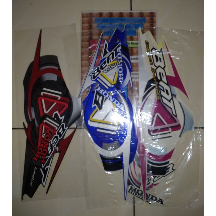 striping beat karbu 2009 full body putih hitam biru