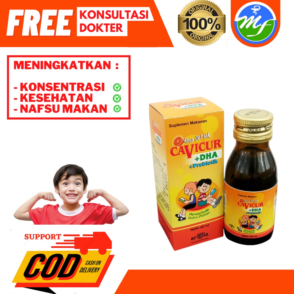 OBAT SIRUP PENAMBAH KECERDASAN DAN NAFSU MAKAN ANAK CAVICUR 60 ML