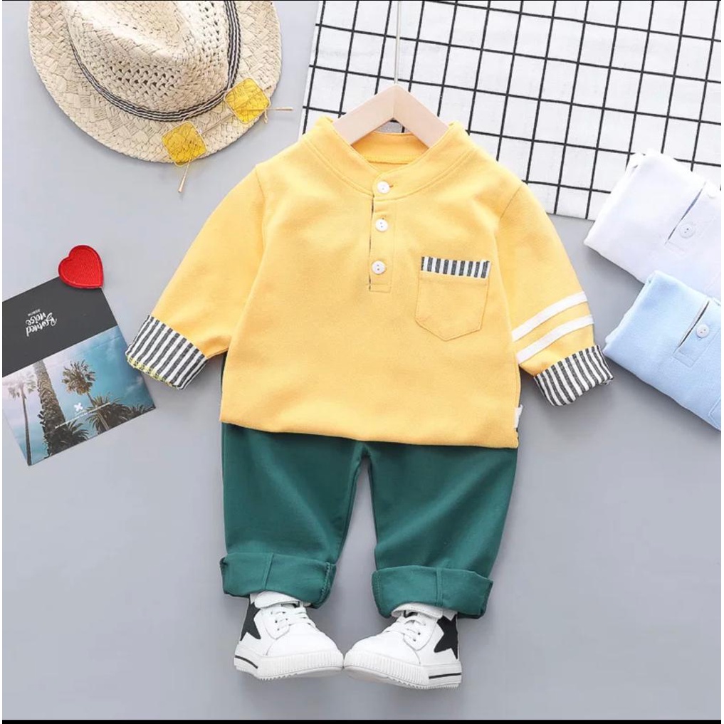 SETELAN POLO KUNING SALUR