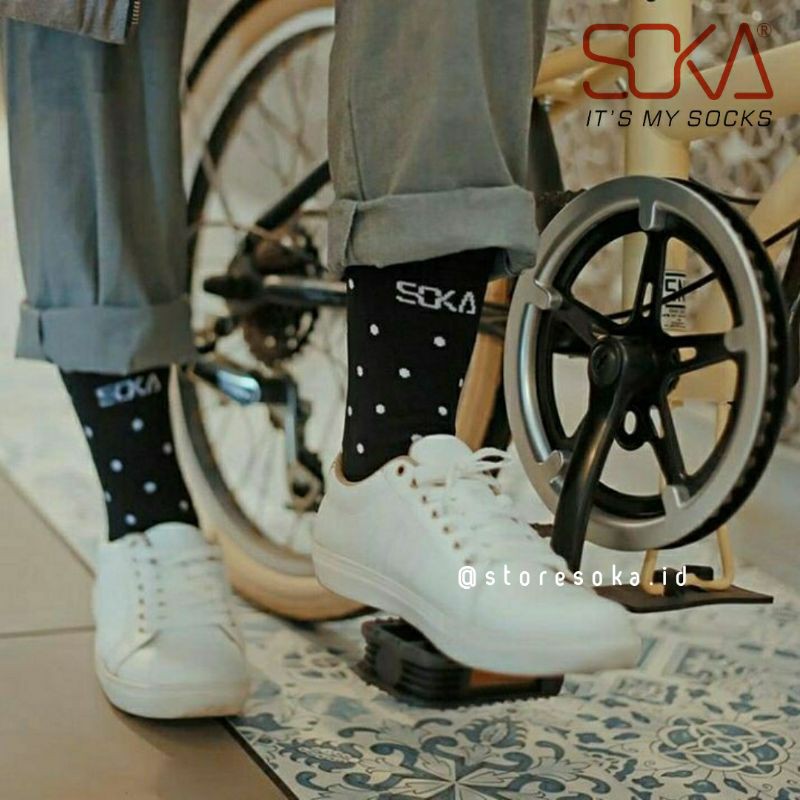 Kaos Kaki SOKA Essentials Polkadot - Kaos kaki Jempol Pendek Size M Motif