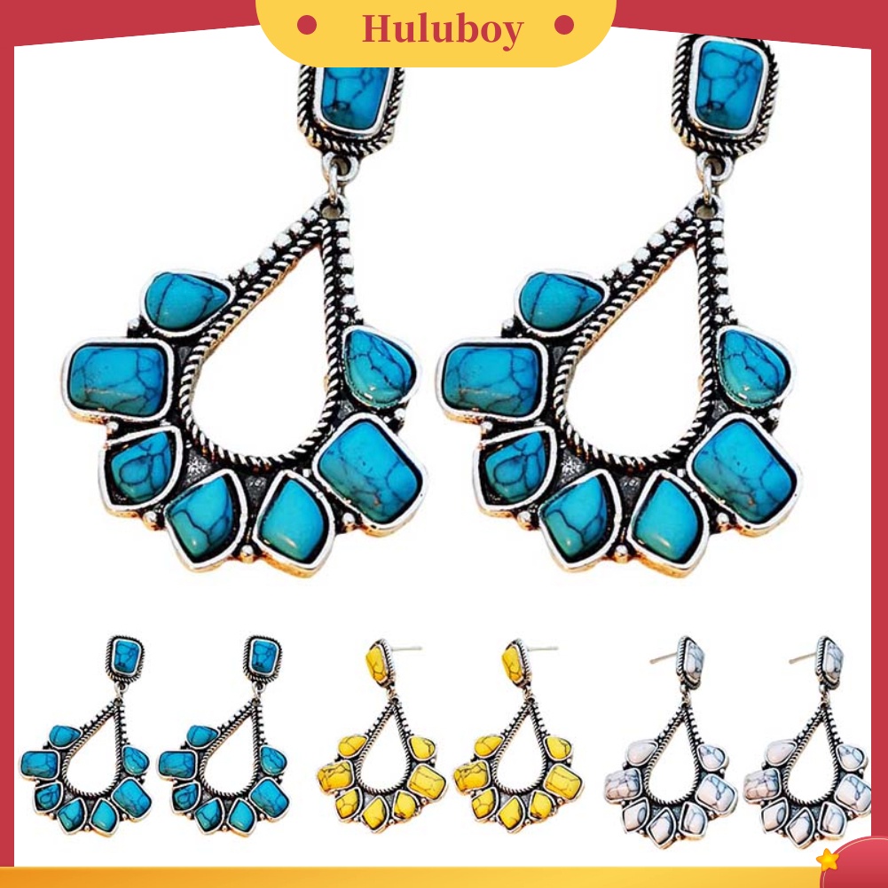 Hu Hu Hu Hu Hu Alat Bantu Pasang Kacamata♡ Anting Tusuk Gantung Wanita Desain Tetesan Air Hias Turquoise Imitasi Untuk Hadiah