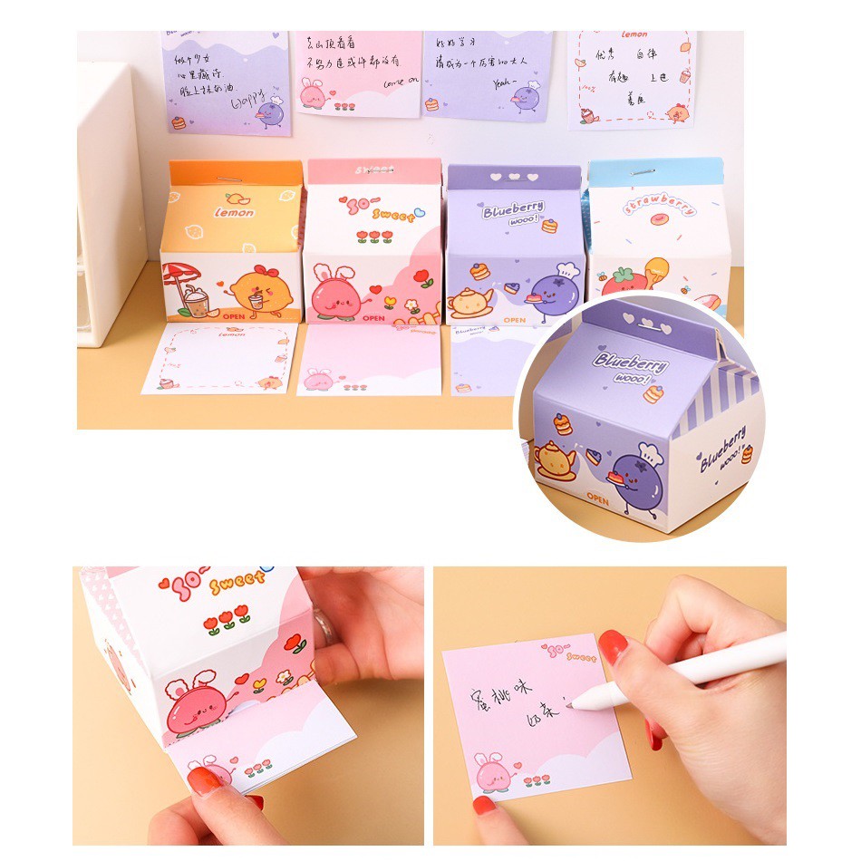 [DZ] ST284 - Box Memo Notes / Sticky Note Kotak Susu Kreatif Portable-5