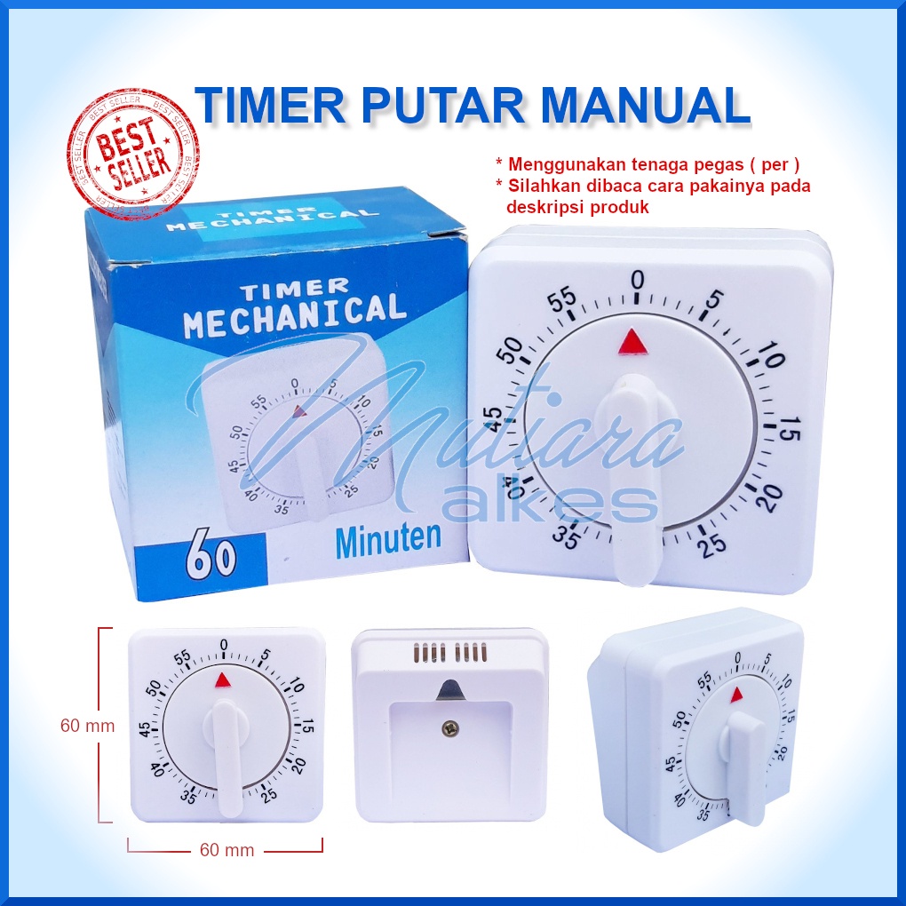 Mechanical Timer / Timer Manual 60 menit / Mechanical Kitchen Timer Masak