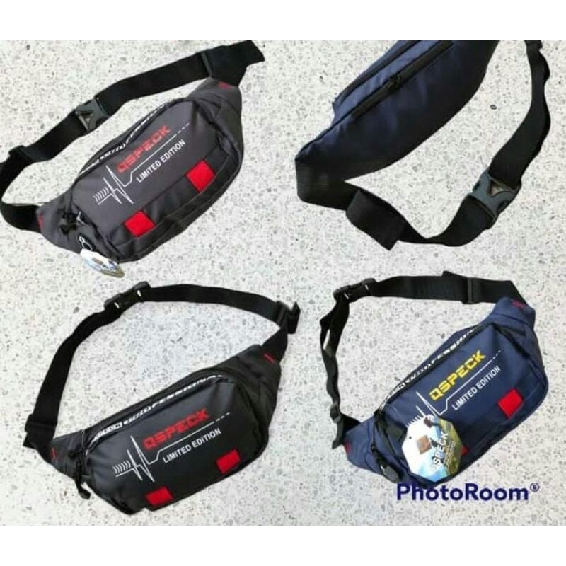 TAS MURAH SELEMPANG WAISTBAG PRIA WANITA ORIGINAL WATERPROOF - QSPECK 302