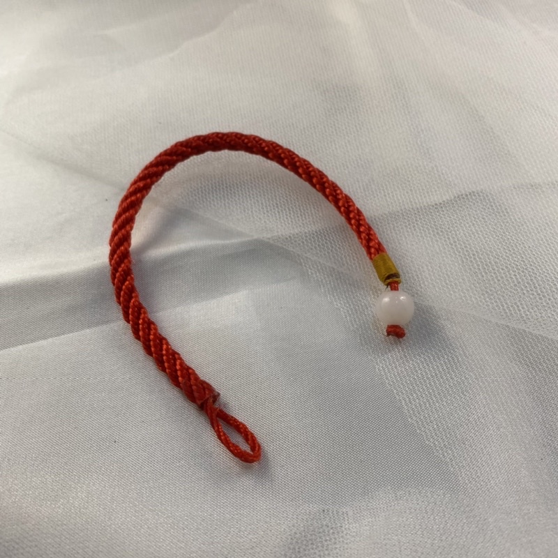 Gelang Tali Emas Bola - Merah