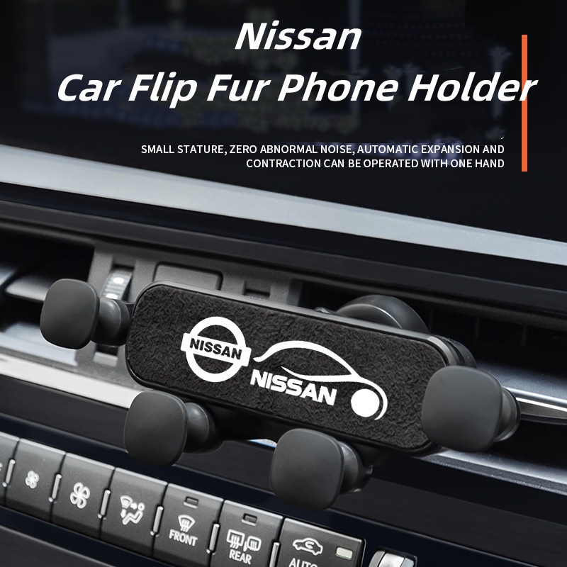 Holder Handphone Model Flip Bahan Bulu Untuk NISSAN MARCH LIVINA TIIDA Sentrail