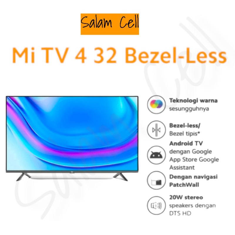 xiaomi mi tv 4 32 inch 32  bezel less android smart tv original garansi resmi