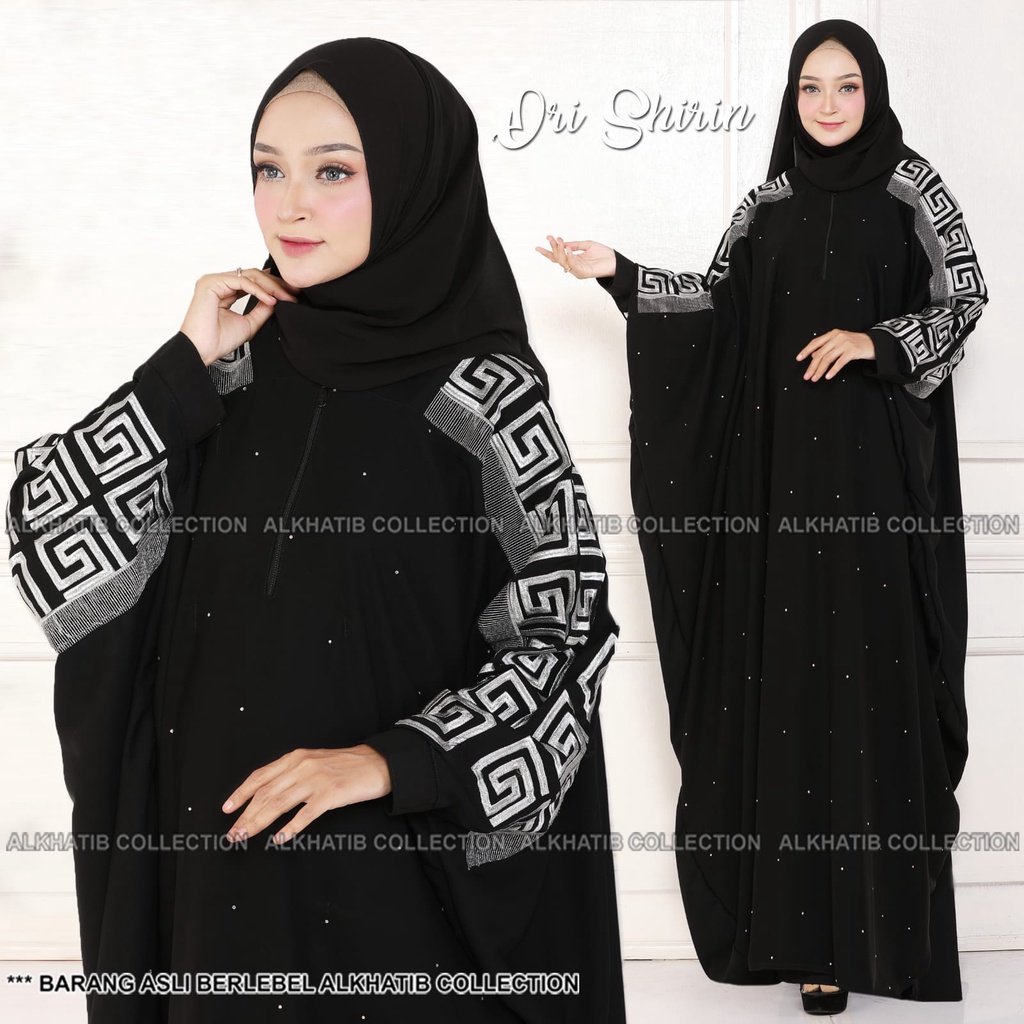 KAFTAN ORI SHIRIN BORDIR ALLSIZE BAHAN FURSAN CRYSTAL CREPE / ALKHATIB COLLECTION / ABAYA ORI SAUDI 