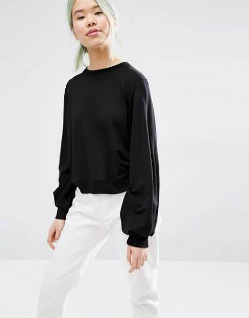 M*NKI BALONSLEEVE &amp; BOXY SWEATSHIRT BLOUSE-ORIGINAL100%