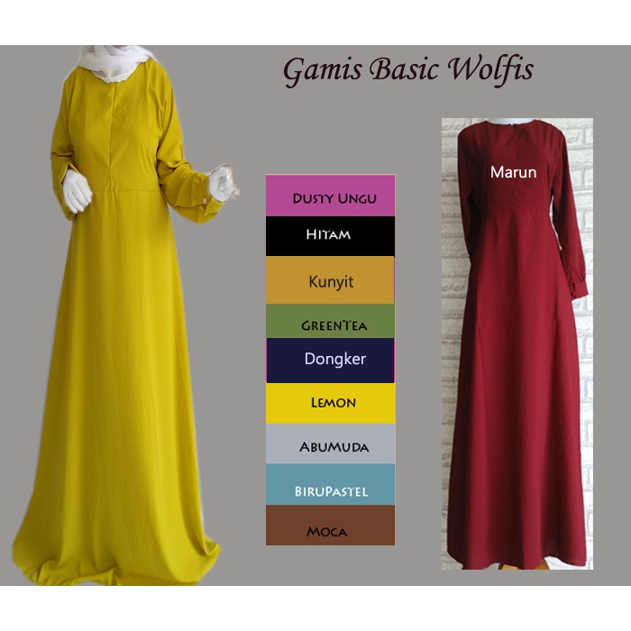 gamis wolfis basic / gamis syari wolfis