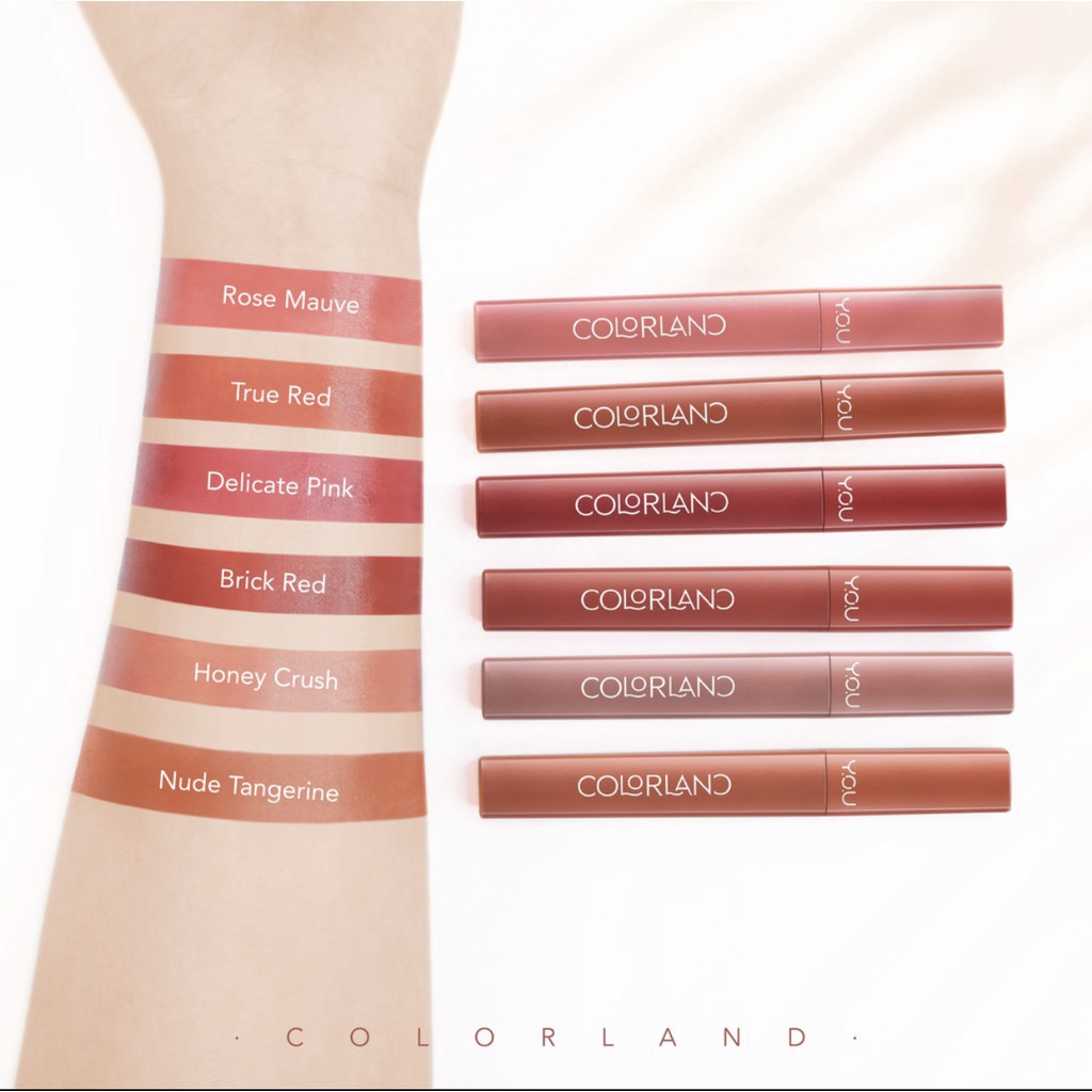 YOU Colorland Powder Mousse Lip Stain Cream | Lip Matte Lipstick Makeup Melembapkan Tahan Lama Pigmented