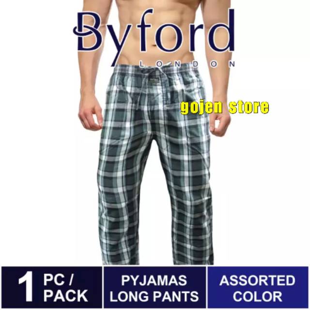 BYFORD PYJAMA LONG PANT celana tidur pria panjang piama kolor kotak dalaman piyama