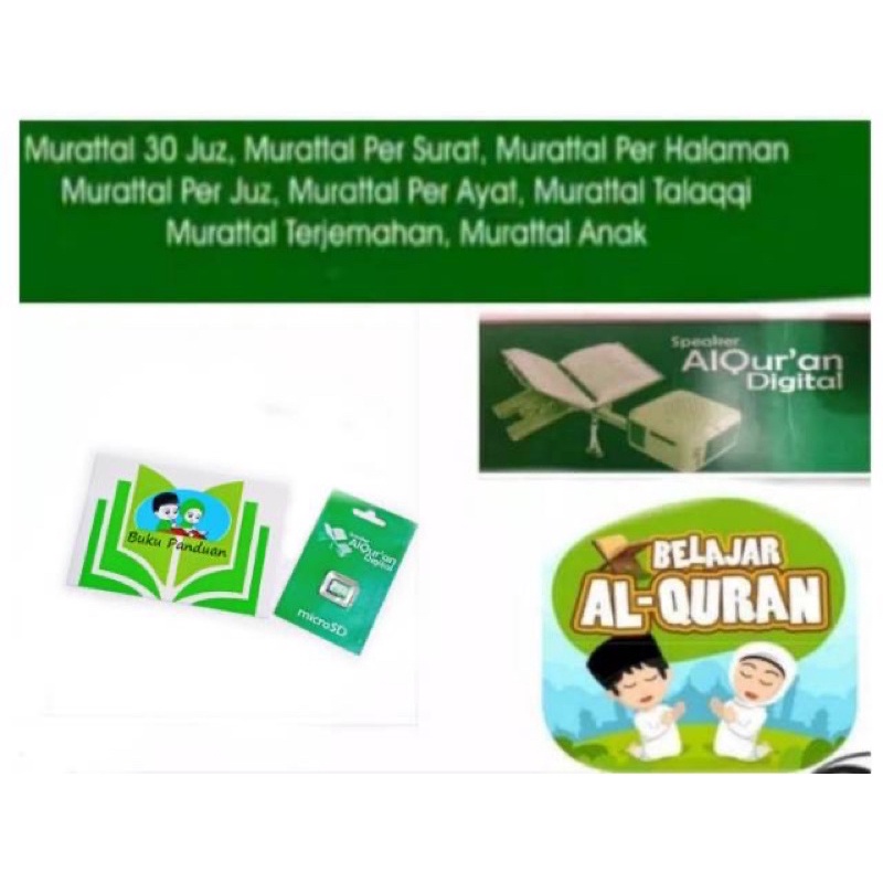MEMORY Murotal 30 Juz - Micro SD - CHIP 16GB SPEAKER ALQURAN Dengan BUKU PANDUAN