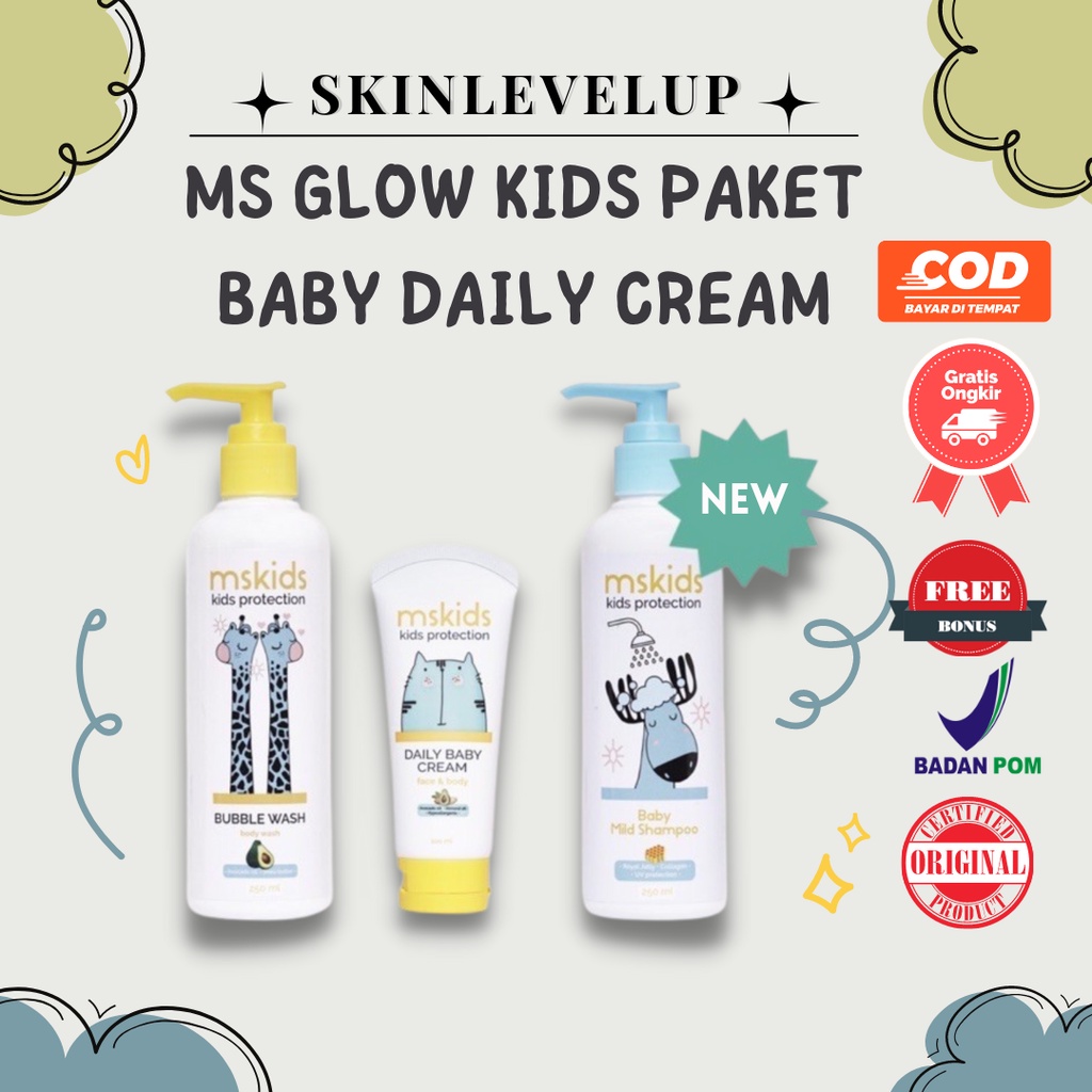 MS GLOW KIDS MS Kids MS Glow Paket Baby Daily Cream Shampoo MSKIDS Original Lengkap