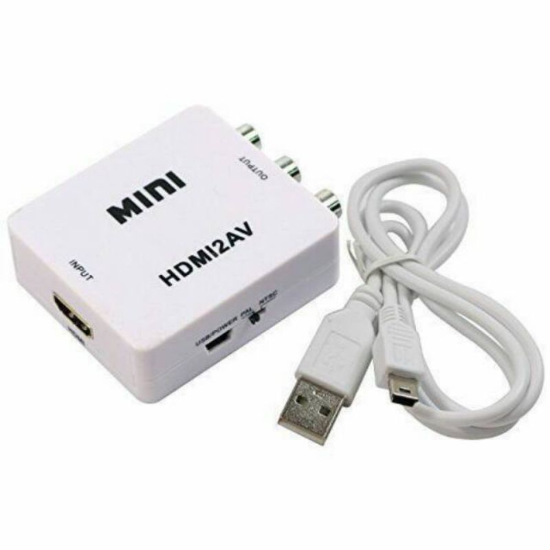 [COD] PAKET HDMI UNTUK LAPTOP KE TV TABUNG CONVERTER HDMI TO AV