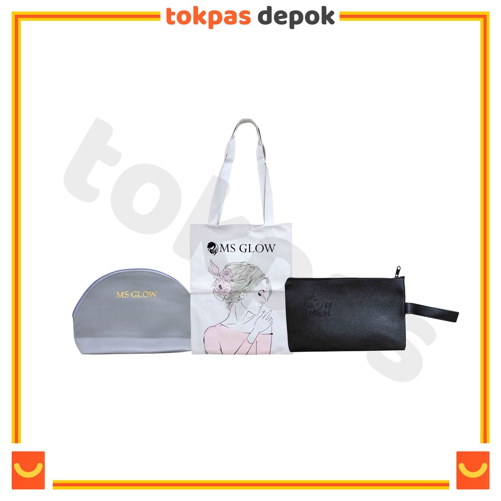 Pouch / Tote Bag MS Glow / Tas Tempat Skincare Make Up Kosmetik MS Glow MS-007