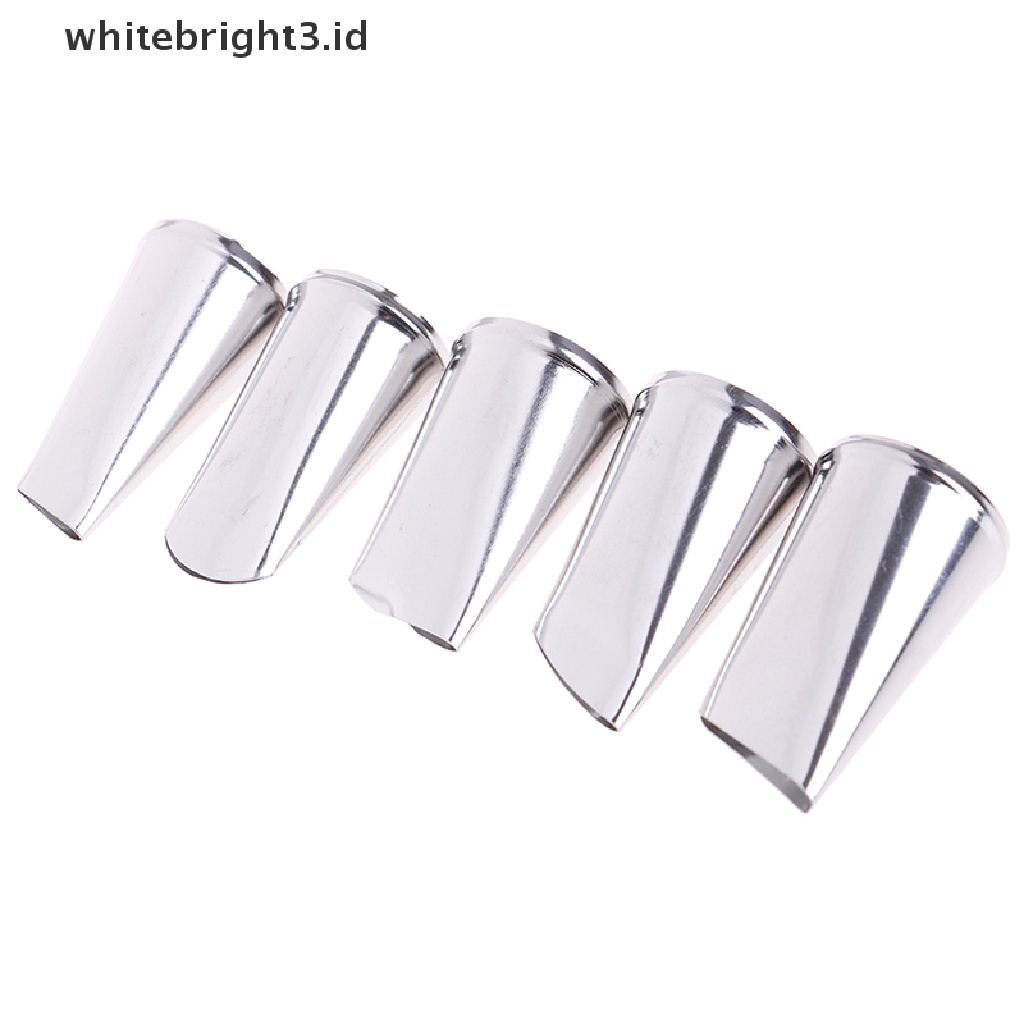 (whitebright3.id) 5pcs Spuit Piping Bahan Metal Bentuk Bunga Mawar Untuk Dekorasi Kue